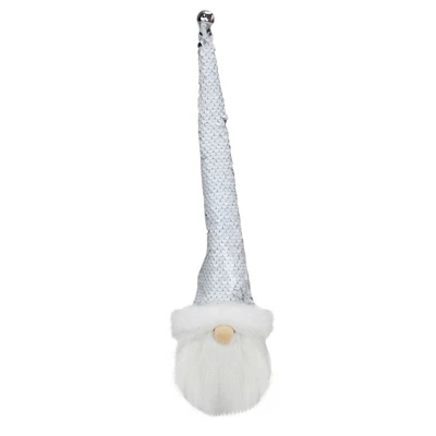 Northlight 13" Silver Sequin Santa With A Pointed Winter Hat Christmas Decor 4 Northlight 13" Silver Sequin Santa With A Pointed Winter Hat Christmas Decor - Image 2