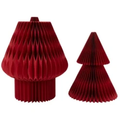 Northlight Tall Foldable Accordion Honeycomb Paper Christmas Tree - 4' - Red -Northlight GUEST d578f980 ece9 4e71 9846 a2b887da914a