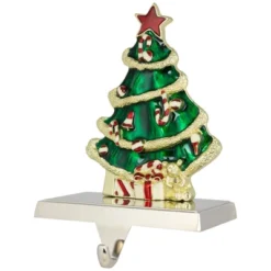 Northlight Decorated Christmas Tree Metal Stocking Holder - 6" -Northlight GUEST d5b24524 7007 464c 9c50 9d592e638629