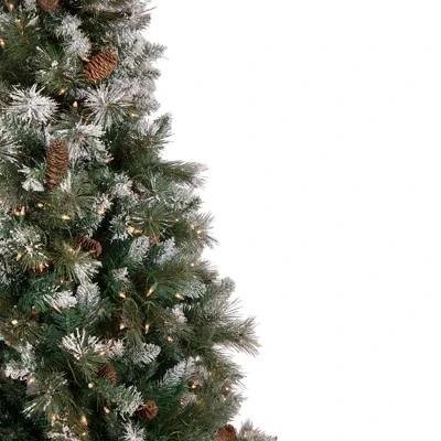 Northlight Real Touch™️ Pre-lit Snow Valley Pine Artificial Christmas Tree - 7.5' - Clear Lights 5 Northlight Real Touch™️ Pre-lit Snow Valley Pine Artificial Christmas Tree - 7.5' - Clear Lights - Image 3