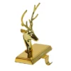 Northlight Shiny Metal Deer Head Christmas Stocking Holder - 8" - Gold Finish