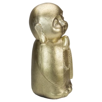 Northlight 11.5" Golden Buddhist Monk Outdoor Garden Statue 5 Northlight 11.5" Golden Buddhist Monk Outdoor Garden Statue - Image 3