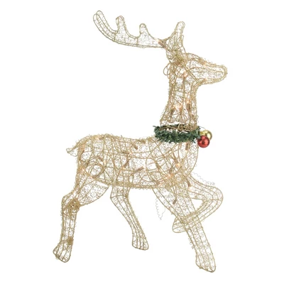 Northlight 25.5" Gold Lighted Prancing Reindeer Christmas Outdoor Decoration 3 Northlight 25.5" Gold Lighted Prancing Reindeer Christmas Outdoor Decoration