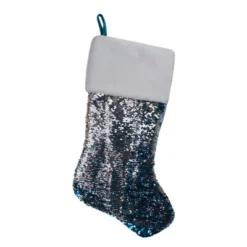 Northlight 22.75" Sky Blue And Silver Reversible Sequined Christmas Stocking With Faux Fur Cuff 7 Northlight 22.75" Sky Blue And Silver Reversible Sequined Christmas Stocking With Faux Fur Cuff -Northlight GUEST dc1e5a25 f1f6 4427 a0a5 39119aebdf01