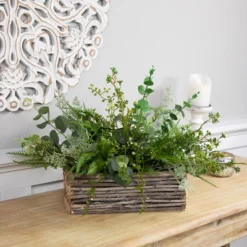 Northlight Wooden Log And Twig Flower Box Planters - 11.75" - Set Of 2 -Northlight GUEST dc846910 d4f9 4ce5 875d 49efd254eea0