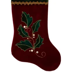 Northlight 21" Red And Green Holly Embroidered Velvet Christmas Stocking 10 Northlight 21" Red And Green Holly Embroidered Velvet Christmas Stocking -Northlight GUEST de7ff975 02b3 4e56 9360 a16d62af577f