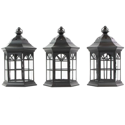 Northlight 71.5" Distressed Black Scroll Candle Lantern Tree 5 Northlight 71.5" Distressed Black Scroll Candle Lantern Tree - Image 3