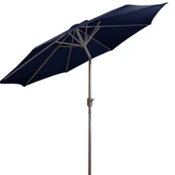 Northlight 9ft Outdoor Patio Market Umbrella With Hand Crank And Tilt, Navy Blue -Northlight GUEST e25436e5 645e 405d a766 04d70cb46b79