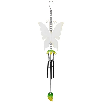 Northlight 15.75" Orange And Green Metal Butterfly Outdoor Garden Windchime 6 Northlight 15.75" Orange And Green Metal Butterfly Outdoor Garden Windchime - Image 4