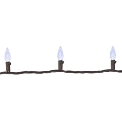 Northlight 70-Count Pure White LED Faceted C6 Christmas String Lights, 23ft Brown Wire -Northlight GUEST e363026d d58d 4104 bb97 ec2b16e5dd6a