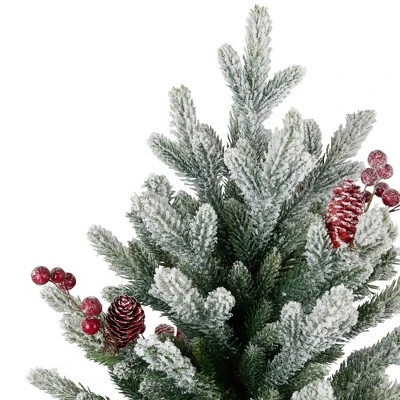 Northlight Real Touch™️ Potted Flocked Mini Fir Pine Artificial Christmas Tree - 25" - Unlit 8 Northlight Real Touch™️ Potted Flocked Mini Fir Pine Artificial Christmas Tree - 25" - Unlit - Image 6