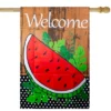 Northlight Welcome Watermelon Slice Spring Outdoor House Flag 28" X 40" 2 Northlight Welcome Watermelon Slice Spring Outdoor House Flag 28" X 40" -Northlight GUEST e572fd2a f07a 495c bab0 b5b6a9ac0eba
