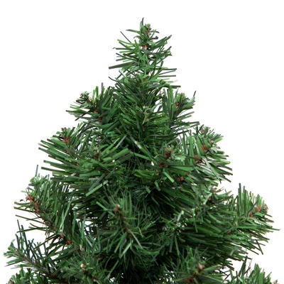Northlight Mini Canadian Pine Artificial Christmas Tree With Faux Wood Base - 12" - Unlit 5 Northlight Mini Canadian Pine Artificial Christmas Tree With Faux Wood Base - 12" - Unlit - Image 3