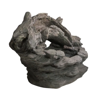 Northlight 27" Faux Wood And Rock Outdoor Garden Water Fountain 3 Northlight 27" Faux Wood And Rock Outdoor Garden Water Fountain