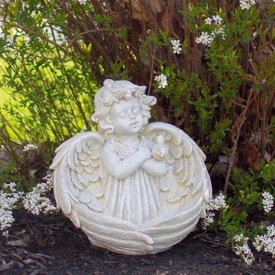 Northlight 9" Cherub Angel Wings Bird Feeder Outdoor Garden Statue 3 Northlight 9" Cherub Angel Wings Bird Feeder Outdoor Garden Statue