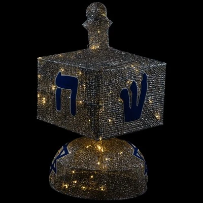 Northlight LED Lighted Dreidel Outdoor Decoration - 37" - Clear Lights - Silver 4 Northlight LED Lighted Dreidel Outdoor Decoration - 37" - Clear Lights - Silver - Image 2