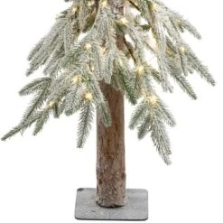 Northlight Pre-Lit Flocked Battery Operated Alpine Artificial Christmas Tree - 3' - Clear LED Lights -Northlight GUEST e9e6ce81 edc5 4570 a70c d44e96f2224d