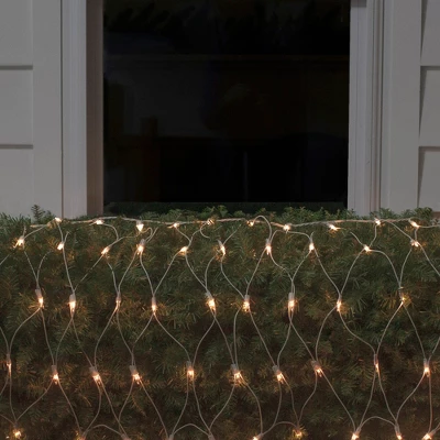Northlight 2' X 8' Clear Mini Net Style Column Christmas Lights, White Wire 4 Northlight 2' X 8' Clear Mini Net Style Column Christmas Lights, White Wire - Image 2