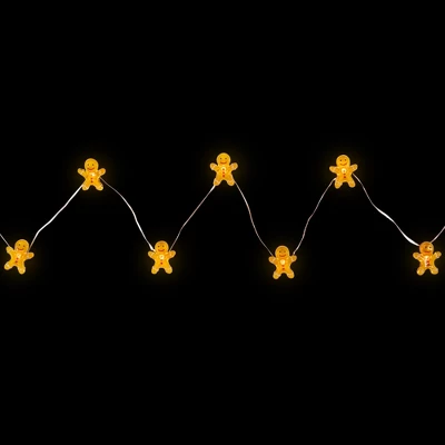 Northlight 20-Count LED Mini Gingerbread Men Christmas Fairy Lights, 6.5 Ft Silver Wire 4 Northlight 20-Count LED Mini Gingerbread Men Christmas Fairy Lights, 6.5 Ft Silver Wire - Image 2