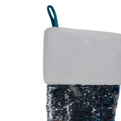 Northlight 22.75" Sky Blue And Silver Reversible Sequined Christmas Stocking With Faux Fur Cuff 9 Northlight 22.75" Sky Blue And Silver Reversible Sequined Christmas Stocking With Faux Fur Cuff -Northlight GUEST ee087578 0ec0 4267 b685 368ebae16463