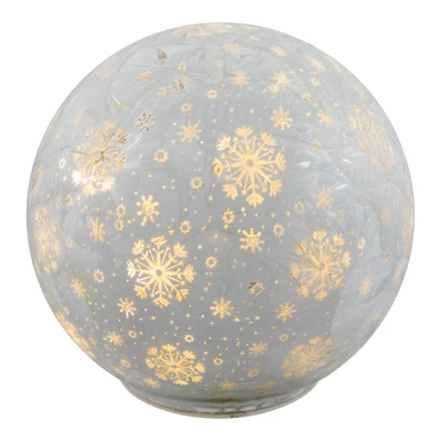 Northlight LED Lighted Snowflakes Glass Globe Christmas Decoration - 6" - White 5 Northlight LED Lighted Snowflakes Glass Globe Christmas Decoration - 6" - White - Image 3