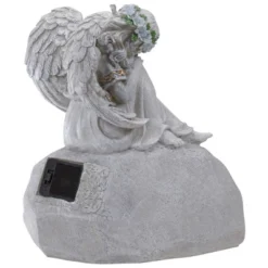 Northlight 9.25" Gray Solar Powered "Welcome To Our Garden" Angel Outdoor Garden Statue 8 Northlight 9.25" Gray Solar Powered "Welcome To Our Garden" Angel Outdoor Garden Statue -Northlight GUEST f260e78b 3d6f 4648 ba5e 21e03a9ed2b8