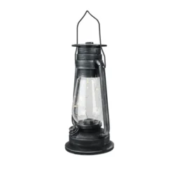 Northlight 11 Northlight 12" Silver Brushed Black Traditional Lantern With Micro Lights