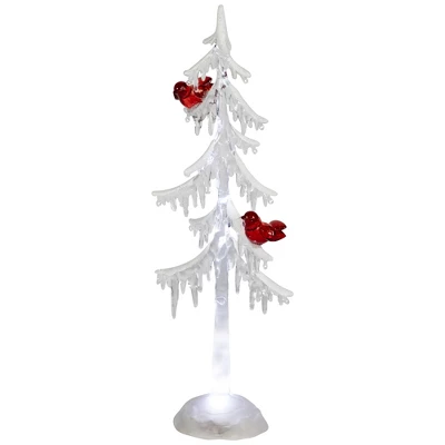 Northlight LED Lighted Acrylic Icicle Tree With Cardinals Christmas Decoration - 14" 5 Northlight LED Lighted Acrylic Icicle Tree With Cardinals Christmas Decoration - 14" - Image 3