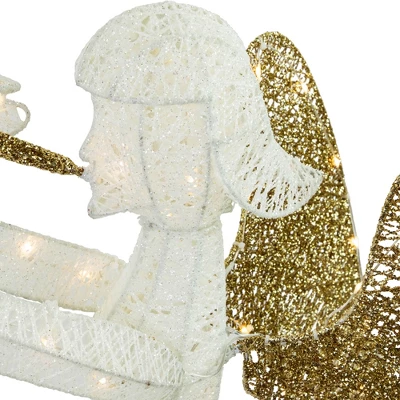 Northlight Lighted Glittered Trumpeting Angel Outdoor Christmas Decoration - 48" - Clear Lights 8 Northlight Lighted Glittered Trumpeting Angel Outdoor Christmas Decoration - 48" - Clear Lights - Image 6