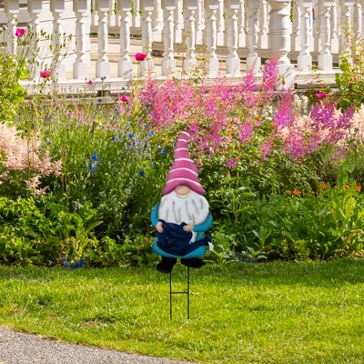 Northlight Gardening Gnome Spring Yard Sign Garden Stake - 21.25" - Blue 3 Northlight Gardening Gnome Spring Yard Sign Garden Stake - 21.25" - Blue