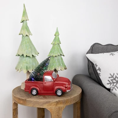 Northlight LED Lighted Pine Tree In Vintage Truck Christmas Decoration - 10" - Red 3 Northlight LED Lighted Pine Tree In Vintage Truck Christmas Decoration - 10" - Red