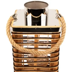 Northlight Rectangular Rattan Glass Candle Lantern With Jute Handle - 15.5" 19 Northlight Rectangular Rattan Glass Candle Lantern With Jute Handle - 15.5" -Northlight GUEST faea98d8 f2dc 4f60 99cb 00de0822ef23