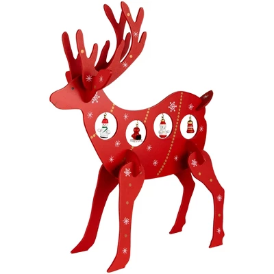 Northlight Reindeer Cut-Out Ornament Holder Christmas Decoration - 13.25" - Red And White 4 Northlight Reindeer Cut-Out Ornament Holder Christmas Decoration - 13.25" - Red And White - Image 2