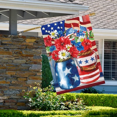 Northlight Floral Bouquet Patriotic Outdoor House Flag 28" X 40" 3 Northlight Floral Bouquet Patriotic Outdoor House Flag 28" X 40"