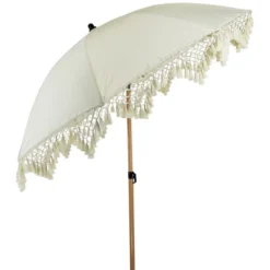 Northlight Outdoor Macrame Boho Beach Market Umbrella With Tilt - 6.5' - Cream 13 Northlight Outdoor Macrame Boho Beach Market Umbrella With Tilt - 6.5' - Cream -Northlight GUEST fd1efb92 a128 4c55 9295 52be22185477