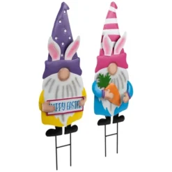 Northlight Happy Easter Gnomes Outdoor Garden Stakes - 27" - Set Of 2 -Northlight GUEST fd3a48ed 1797 480f b60e 89dc02aff531