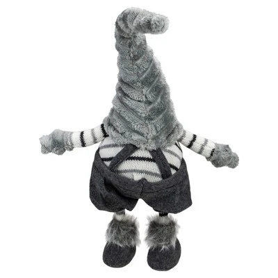 Northlight Bouncy Gnome Figure Christmas Decoration - 18" - Gray And White 5 Northlight Bouncy Gnome Figure Christmas Decoration - 18" - Gray And White - Image 3
